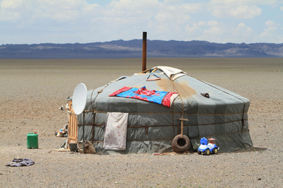 Jurte in der Gobi Wüste, Mongolei Rundreise