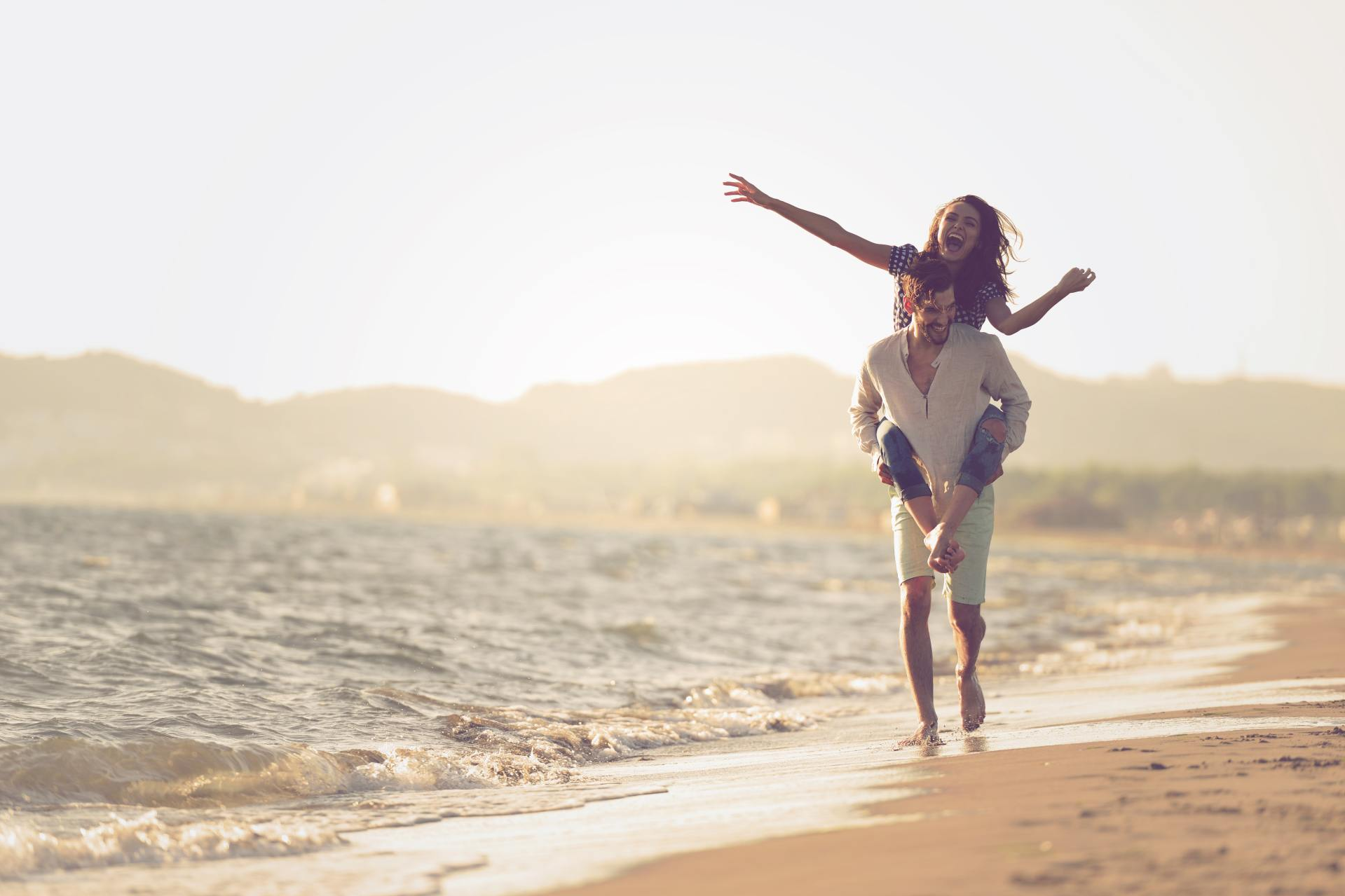 Strand, Honeymoon, Paar, Hochzeitsreise, Freude, Liebe